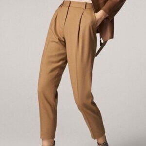 Massimo Dutti Women's Wool Barrel Fit Trousers  USA6 EUR 38